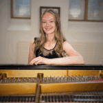 Sophia Benton, pianist at the piano