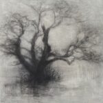 Image: ‘Threshold’ 2026 Mixed media on wood panel, 50x50cm