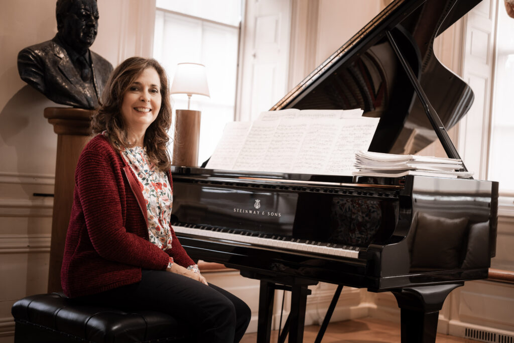 Clara Rodriguez at the piano at Arundells by Luke Futcher
